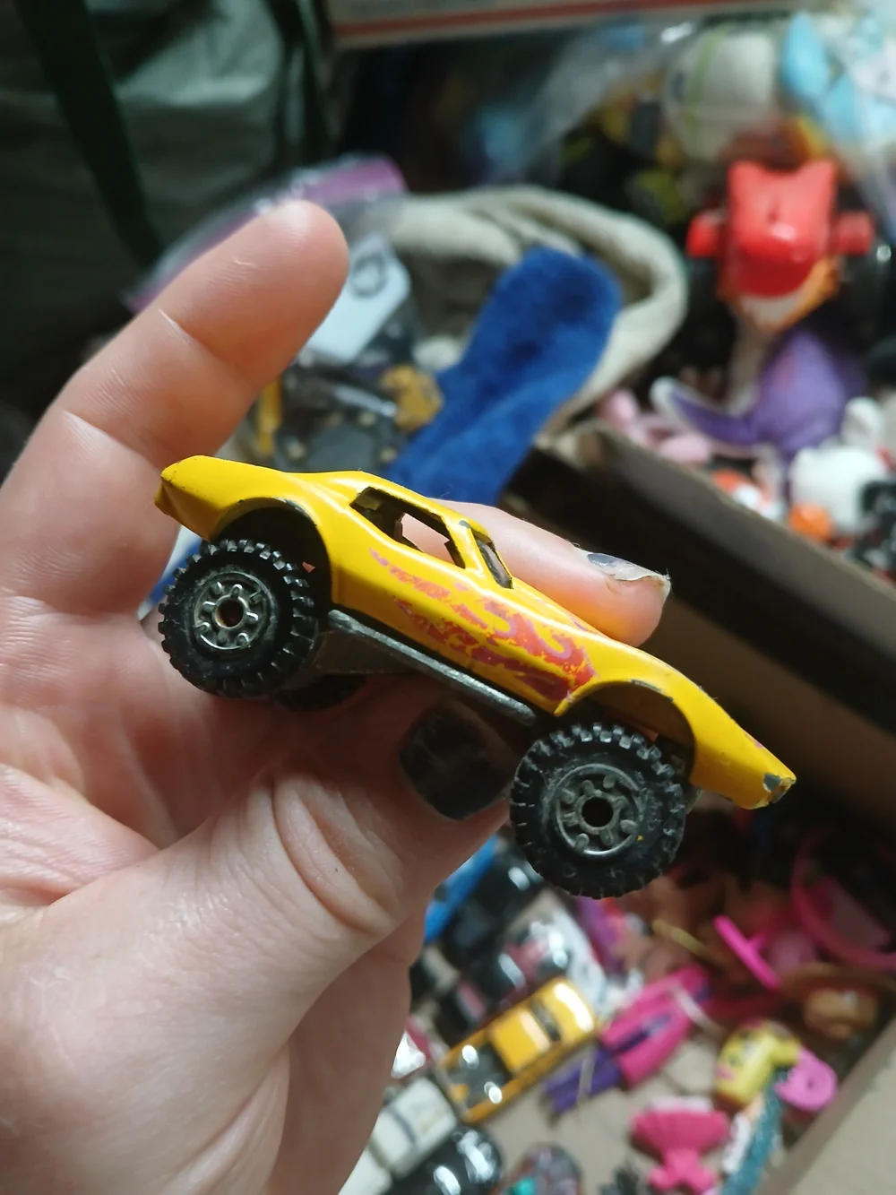 Hot Wheels 4x4 Monster Vette Chevy Corvette Stingray Yellow Flames 1975 Vintage